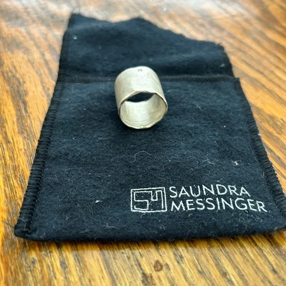 Saundra Messinger Sterling Silver w/Diamond Ring - Picture 3 of 7